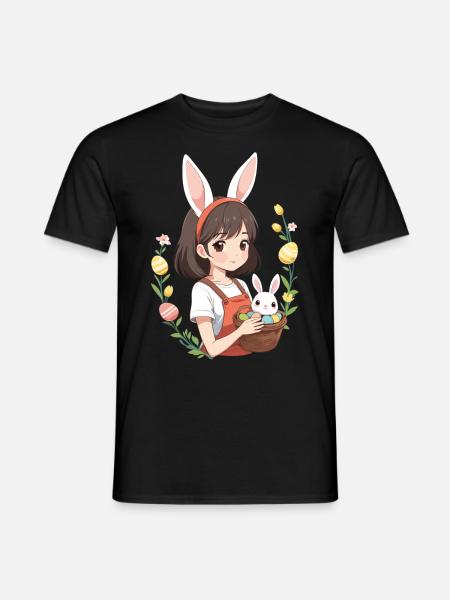 Anime Easter Kawaii Easter Bunny Manga Girl Otaku - Men's T-Shirt - black