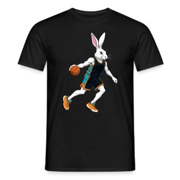 Basketballspieler Osterhase Lustig Streetwear - Männer T-Shirt - Schwarz - Vorne - AI Model Male 178 light (178cm)