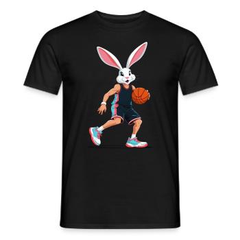 Basketballspieler Osterhase Lustig Streetwear - Männer T-Shirt - Schwarz - Vorne - AI Model Male 178 light (178cm)