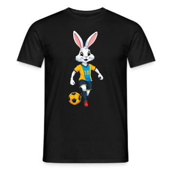 Osterhase Fußballspieler Ostern Fußball Design - Männer T-Shirt - Schwarz - Vorne - AI Model Male 178 light (178cm)