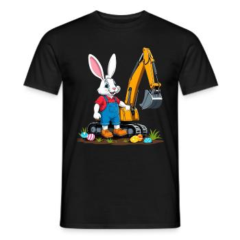 Osterhase Baggerfahrer Ostereier Baggern Lustiges - Männer T-Shirt - Schwarz - Vorne - AI Model Male 178 light (178cm)