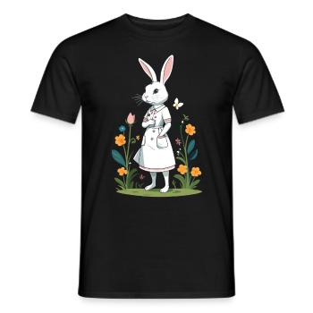 Infirmière lapin Lapin de Pâques Infirmière - T-shirt homme - noir - Devant - AI Model Male 178 light (178cm)