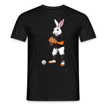 Baseballspieler Osterhase und Ostern Baseball im - Männer T-Shirt - Schwarz - Vorne - AI Model Male 178 light (178cm)