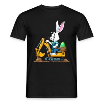 Osterhase Baggerfahrer Ostern Ostereier Lustiges - Männer T-Shirt - Schwarz - Vorne - AI Model Male 178 light (178cm)