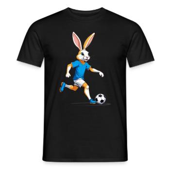 Osterhase Fußballspieler Ostern Fußball Design - Männer T-Shirt - Schwarz - Vorne - AI Model Male 178 light (178cm)