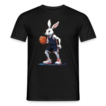 Basketballspieler Osterhase Lustig Streetwear - Männer T-Shirt - Schwarz - Vorne - AI Model Male 178 light (178cm)