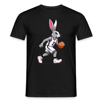 Basketballspieler Osterhase Lustig Streetwear - Männer T-Shirt - Schwarz - Vorne - AI Model Male 178 light (178cm)