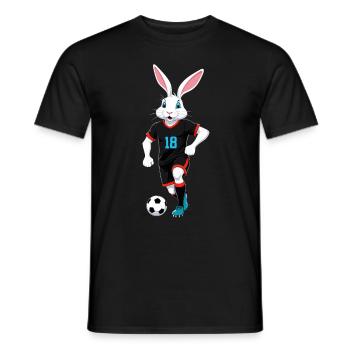 Osterhase Fußballspieler Ostern Fußball Design - Männer T-Shirt - Schwarz - Vorne - AI Model Male 178 light (178cm)