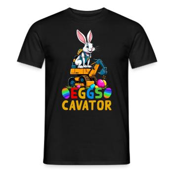 Lustiger Ostern Spruch Osterhase Baggerfahrer - Männer T-Shirt - Schwarz - Vorne - AI Model Male 178 light (178cm)