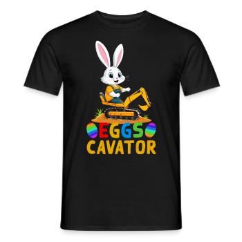 Lustiger Ostern Spruch Osterhase Baggerfahrer - Männer T-Shirt - Schwarz - Vorne - AI Model Male 178 light (178cm)