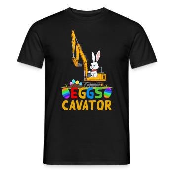 Lustiger Ostern Spruch Osterhase Baggerfahrer - Männer T-Shirt - Schwarz - Vorne - AI Model Male 178 light (178cm)