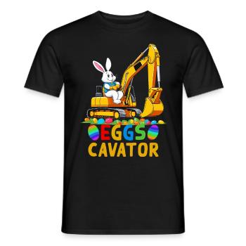 Lustiger Ostern Spruch Osterhase Baggerfahrer - Männer T-Shirt - Schwarz - Vorne - AI Model Male 178 light (178cm)