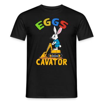 Lustiger Ostern Spruch Osterhase Baggerfahrer - Männer T-Shirt - Schwarz - Vorne - AI Model Male 178 light (178cm)