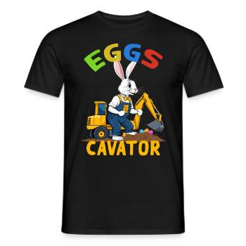 Lustiger Ostern Spruch Osterhase Baggerfahrer - Männer T-Shirt - Schwarz - Vorne - AI Model Male 178 light (178cm)