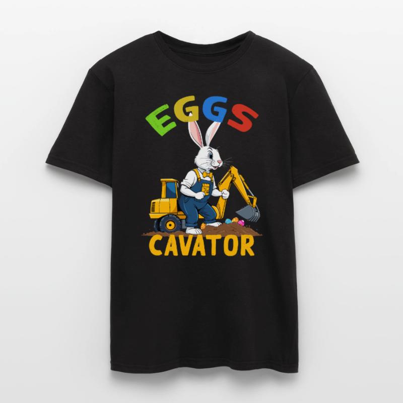 Funny Easter Saying Easter Bunny Excavator Driver Men's T-Shirt