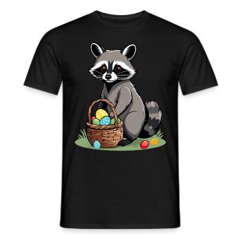 Funny Raccoon Costume Cute Easter Eggs - Men's T-Shirt - black - Front - AI Model Male 178 light (178cm)