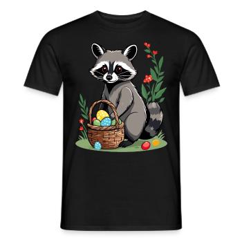 Drôle De Costume De Raton Laveur Oeufs De Pâques Mignons - T-shirt homme - noir - Devant - AI Model Male 178 light (178cm)