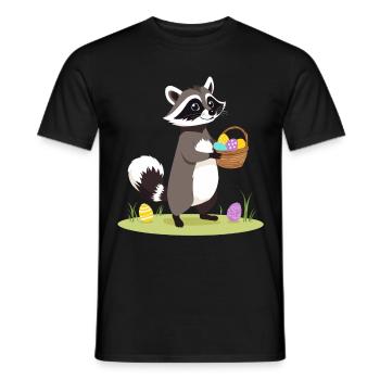 Funny Raccoon Costume Cute Easter Eggs - Men's T-Shirt - black - Front - AI Model Male 178 light (178cm)
