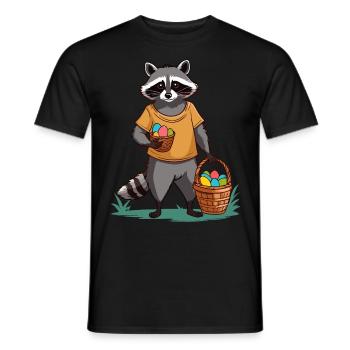 Lustiges Waschbären Kostüm Niedliches Ostereier - Männer T-Shirt - Schwarz - Vorne - AI Model Male 178 light (178cm)