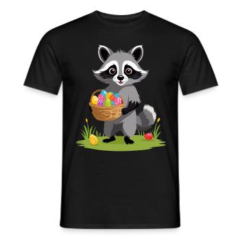 Lustiges Waschbär Osterhasen Niedliches Design - Männer T-Shirt - Schwarz - Vorne - AI Model Male 178 light (178cm)