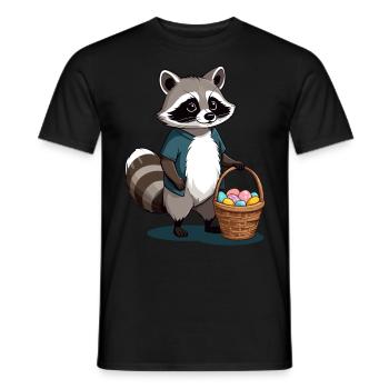 Drôle De Costume De Raton Laveur Oeufs De Pâques Mignons - T-shirt homme - noir - Devant - AI Model Male 178 light (178cm)