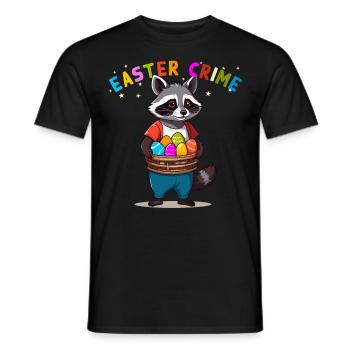 Easter Crime Funny Raccoon Easter Bunny - Men's T-Shirt - black - Front - AI Model Male 178 light (178cm)