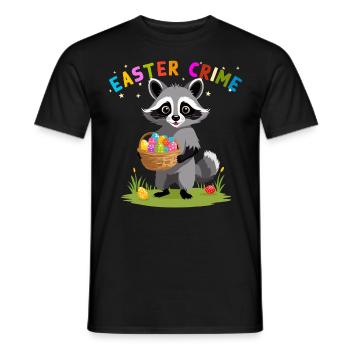 Easter Crime Raccoon Easter Bunny Fun - Men's T-Shirt - black - Front - AI Model Male 178 light (178cm)