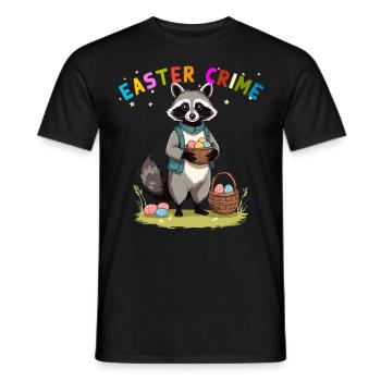 Easter Crime Raccoon Easter Bunny Design - Men's T-Shirt - black - Front - AI Model Male 178 light (178cm)