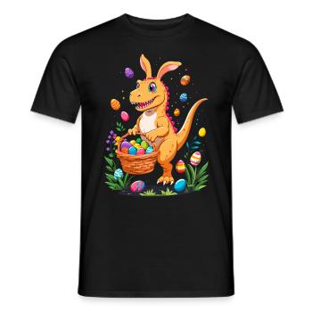 Iconic Easter Dinosaur Dinosaur Easter Bunny - Men's T-Shirt - black - Front - AI Model Male 178 light (178cm)