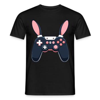 Lapin de Pâques Gamer et Design de streetwear de jeu - T-shirt homme - noir - Devant - AI Model Male 178 light (178cm)