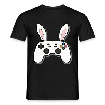 Easter Bunny Gamer Iconic Easter Gaming - Men's T-Shirt - black - Front - AI Model Male 178 light (178cm)