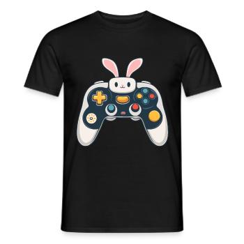 Lapin de Pâques Gamer Iconic Gaming Streetwear - T-shirt homme - noir - Devant - AI Model Male 178 light (178cm)