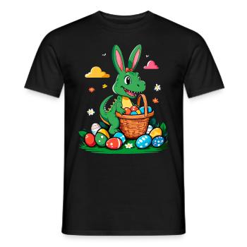 Iconic Easter Dinosaur T-Rex Bunny Funny Easter - Men's T-Shirt - black - Front - AI Model Male 178 light (178cm)