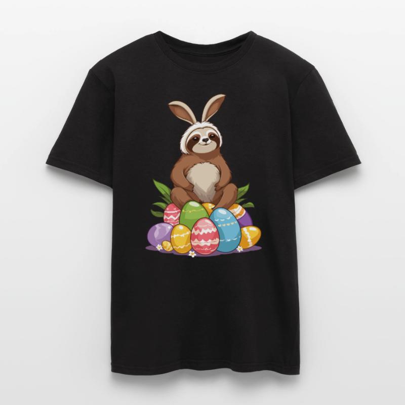 Funny Sloth Easter Bunny Iconic Easter Men’s T-shirt