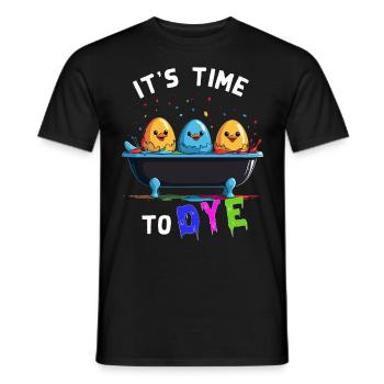Funny Egg Dyeing Colors for Easter Artist - Men's T-Shirt - black - Front - AI Model Male 178 light (178cm)