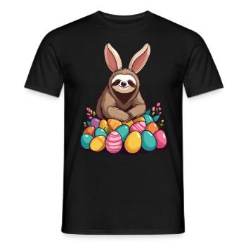 Lustiges Faultier Osterhase Ikonisches Ostern - Männer T-Shirt - Schwarz - Vorne - AI Model Male 178 light (178cm)