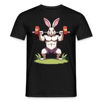 Osterhase Lustiger Bodybuilder Fitness Motivation - Männer T-Shirt - Schwarz - Vorne - AI Model Male 178 light (178cm)