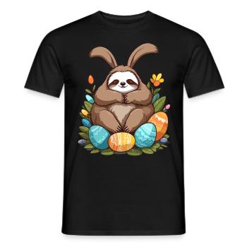 Lustiges Faultier Osterhase Süßes Osterfaultier - Männer T-Shirt - Schwarz - Vorne - AI Model Male 178 light (178cm)