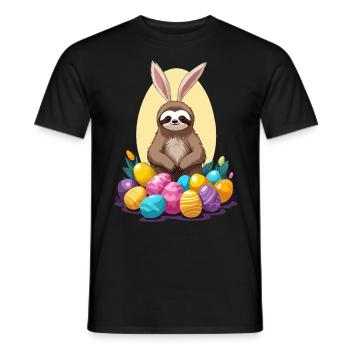 Lustiges Faultier Osterhase Ikonisches Ostern - Männer T-Shirt - Schwarz - Vorne - AI Model Male 178 light (178cm)