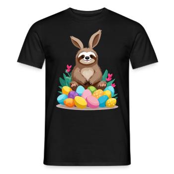 Lustiges Faultier Osterhase Süßes Ikonisches - Männer T-Shirt - Schwarz - Vorne - AI Model Male 178 light (178cm)