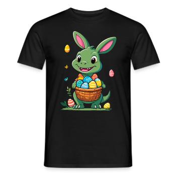 Iconic Easter Dinosaur Dinosaur Easter Bunny - Men's T-Shirt - black - Front - AI Model Male 178 light (178cm)