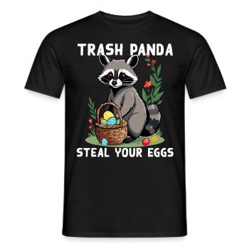 Funny Raccoon Saying Easter Bunny Design - Men's T-Shirt - black - Front - AI Model Male 178 light (178cm)