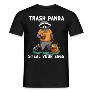 Lustiger Waschbär Spruch Niedliches Osterdesign - Männer T-Shirt - Schwarz - Vorne - AI Model Male 178 light (178cm)