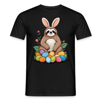 Lustiges Faultier Osterhase Ikonisches Ostern - Männer T-Shirt - Schwarz - Vorne - AI Model Male 178 light (178cm)