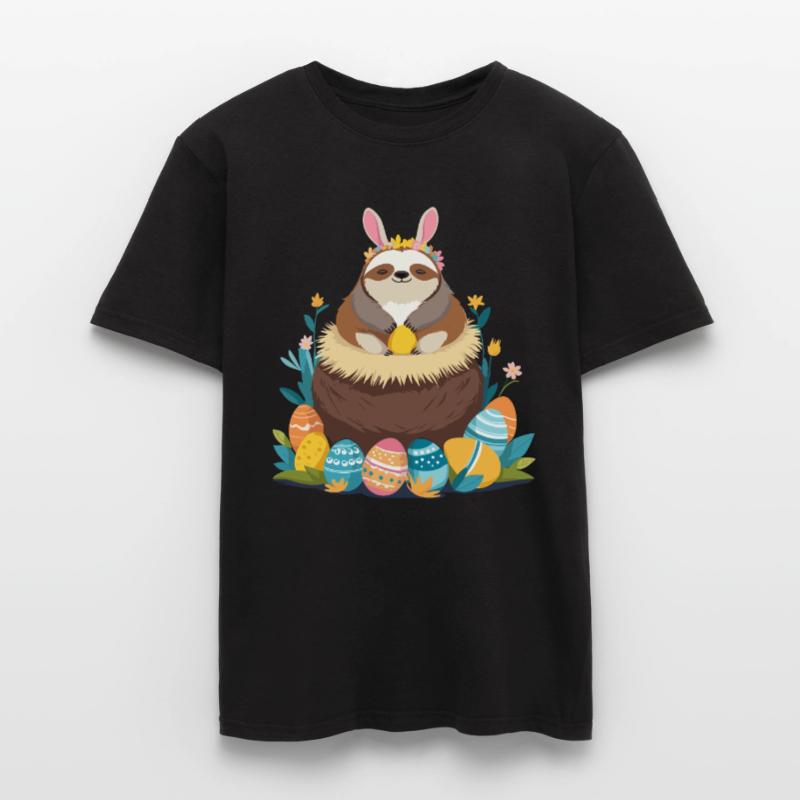 Funny Sloth Easter Bunny Cute Easter Sloth Men’s T-shirt