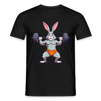 Easter Bunny Funny Bodybuilder & Animal Workout - Men's T-Shirt - black - Front - AI Model Male 178 light (178cm)