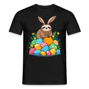 Lustiges Faultier Osterhase Ikonisches Ostern - Männer T-Shirt - Schwarz - Vorne - AI Model Male 178 light (178cm)