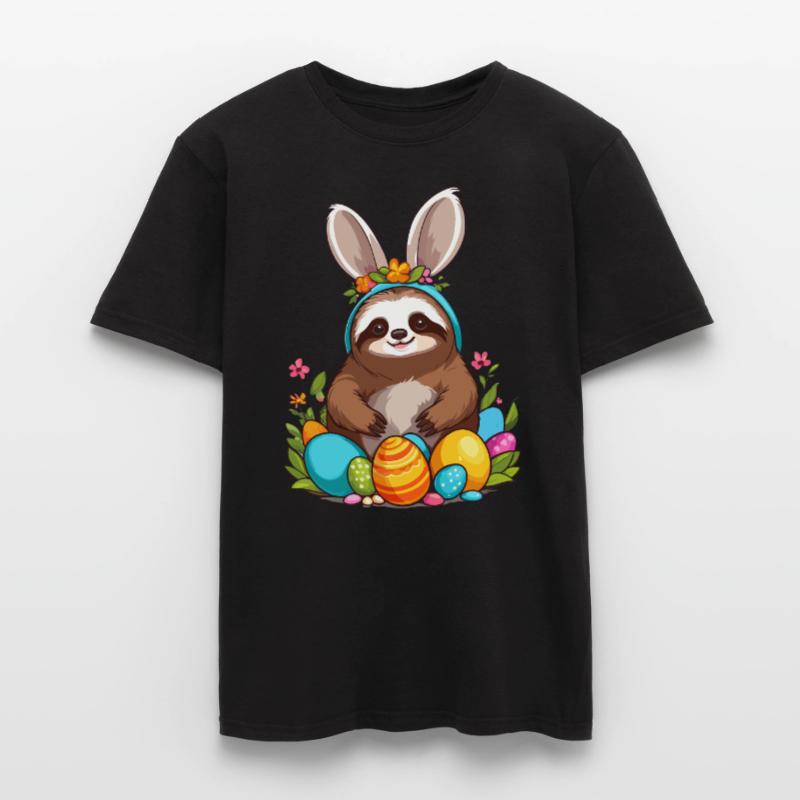 Funny Sloth Easter Bunny Iconic Easter Men’s T-shirt