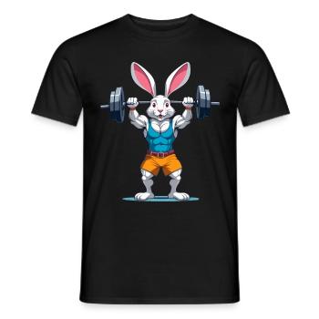 Easter Bunny Bodybuilding Animal Funny Workout - Men's T-Shirt - black - Front - AI Model Male 178 light (178cm)