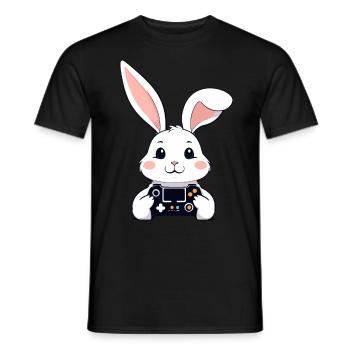 Easter Bunny Gamer & Iconic Easter Gaming - Men's T-Shirt - black - Front - AI Model Male 178 light (178cm)